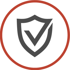 icon of shield with checkmark representing reliability
